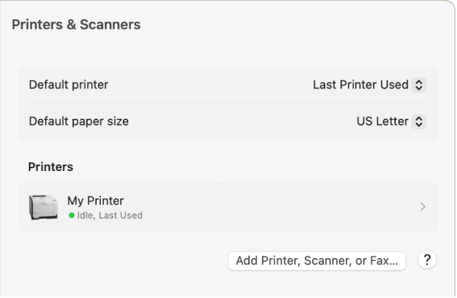 Printer Setup on Mac